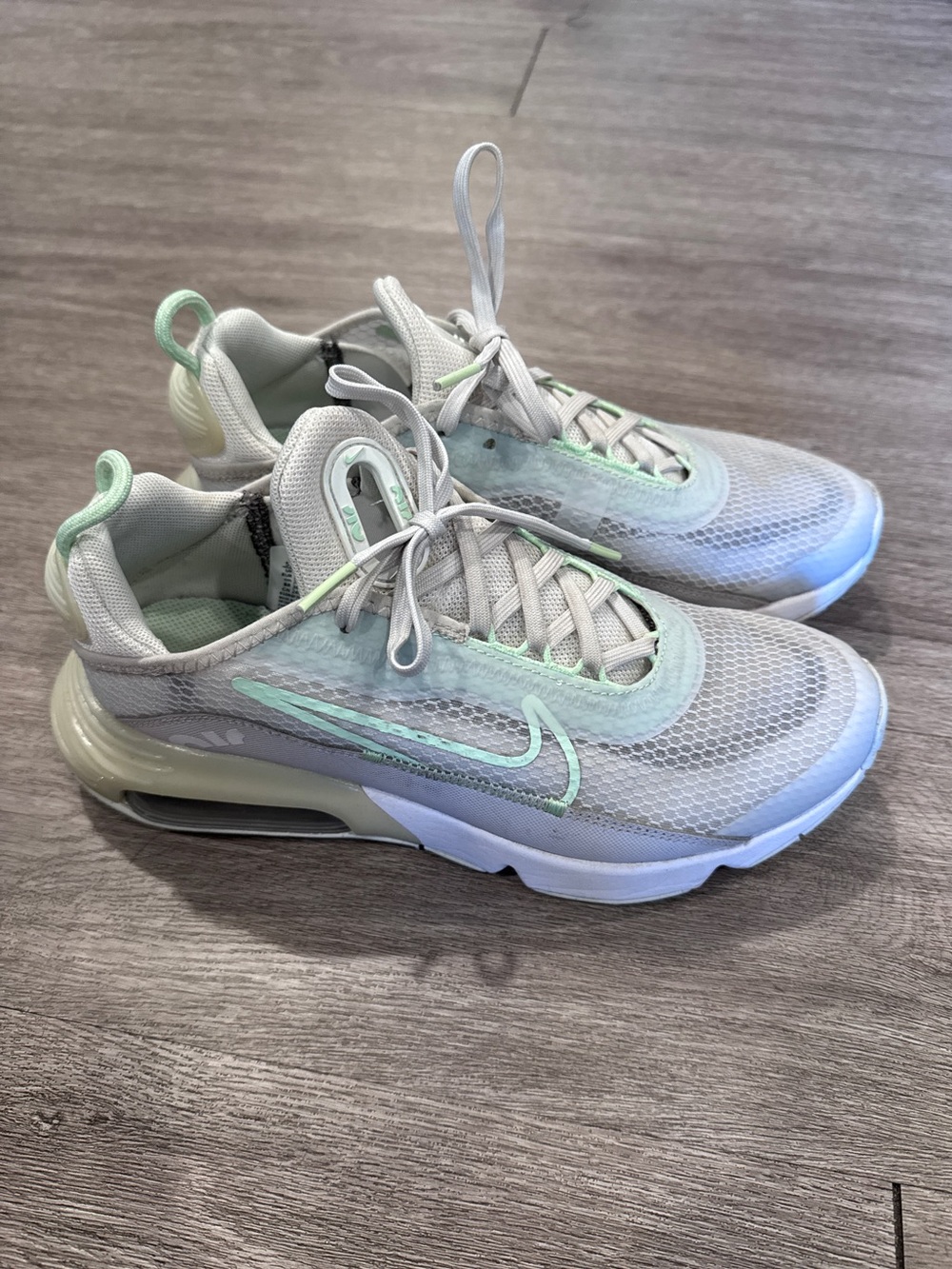 Nike Youth White and Green Sneakers